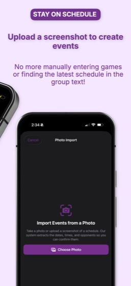 Lakeshow screenshot to schedule
